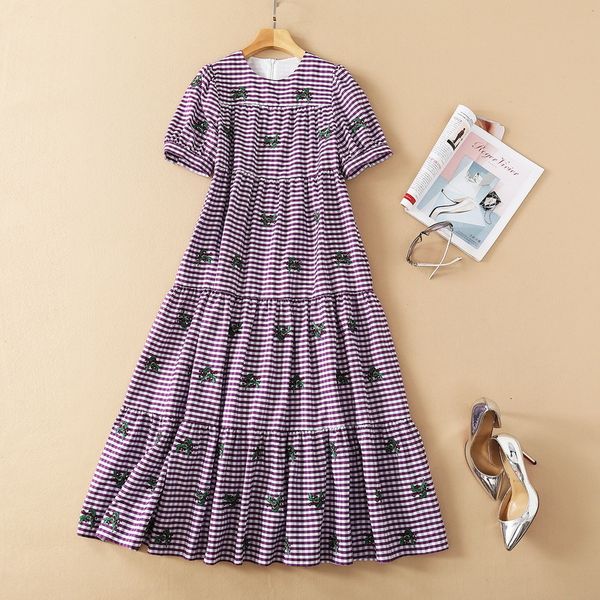 dresses european and american women's clothing spring 2021 short sleeves round neck with purple plaid embroidery fashion dress fadf, Black;gray
dresses european and american women's clothing spring 2021 short sleeves round neck with purple plaid embroidery fashion dress fadf, Black;gray