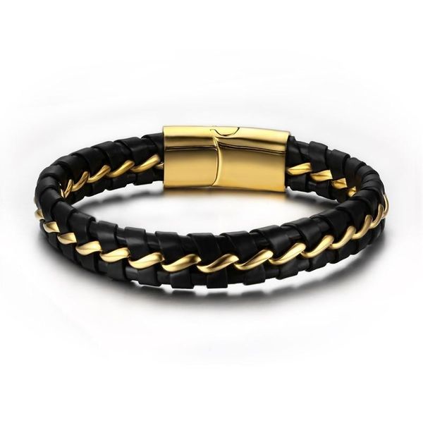 charm bracelets genuine leather bracelet for men black color stainless steel wire bangle jewelry friend arrival, Golden;silver
charm bracelets genuine leather bracelet for men black color stainless steel wire bangle jewelry friend arrival, Golden;silver