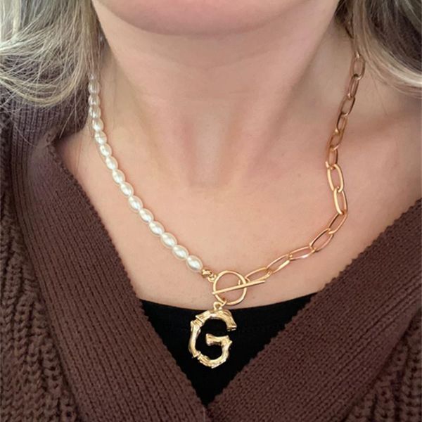 pendant necklaces a-z alphabet collier femme bamboo initial letter gold chain pearl necklace for women wedding gift kpop jewelry choker, Silver
pendant necklaces a-z alphabet collier femme bamboo initial letter gold chain pearl necklace for women wedding gift kpop jewelry choker, Silver