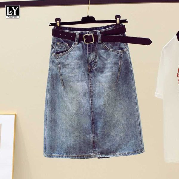 ly varey lin summer spring women simplicity slim denim skirt cowboy casual high waist a-line with belt 210526, Black
ly varey lin summer spring women simplicity slim denim skirt cowboy casual high waist a-line with belt 210526, Black