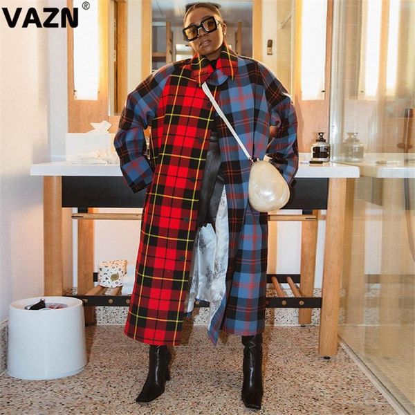 women's wool & blends vazn 2021 high-end winter classic plaid patchwork young daily elegant full sleeve women slim x-long outwears, Black
women's wool & blends vazn 2021 high-end winter classic plaid patchwork young daily elegant full sleeve women slim x-long outwears, Black