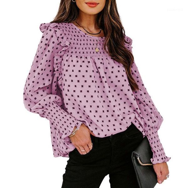 women's blouses & shirts women fashion long lantern sleeve polka dot pleated ruffles chiffon shirt blouse, White
women's blouses & shirts women fashion long lantern sleeve polka dot pleated ruffles chiffon shirt blouse, White