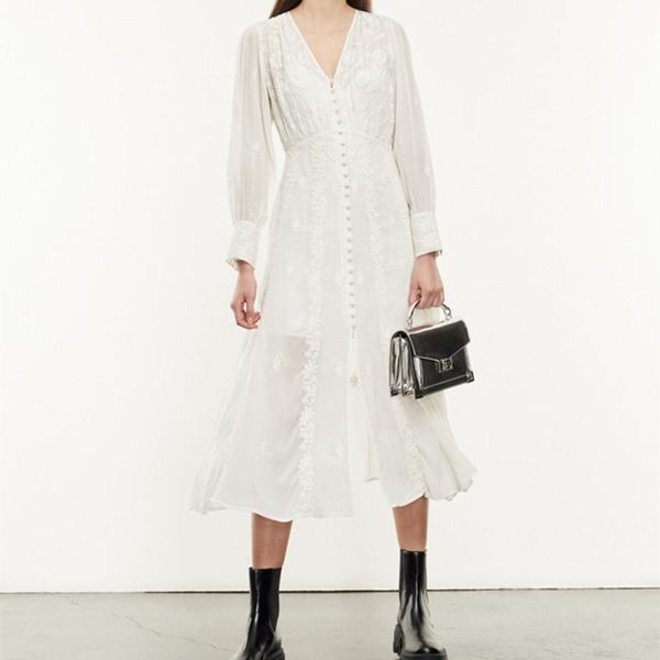 casual dresses women midi dress floral embroidery v-neck white two pieces long sleeve single breasted ladies robes 2021 spring, Black;gray
casual dresses women midi dress floral embroidery v-neck white two pieces long sleeve single breasted ladies robes 2021 spring, Black;gray