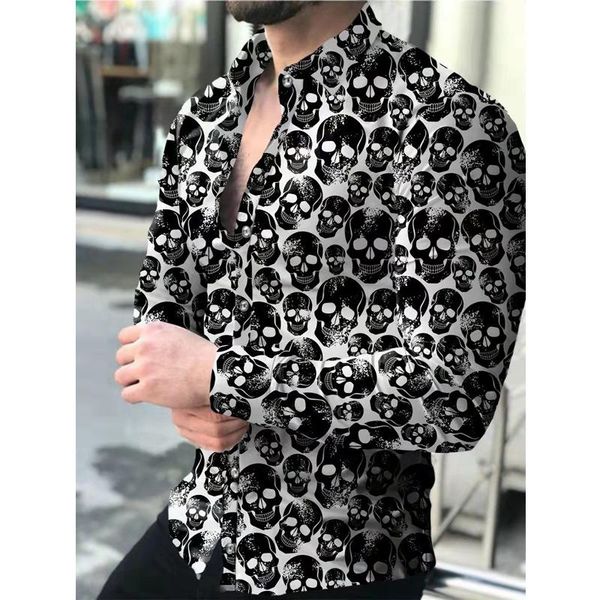 men's casual shirts pattern printed men slim shirt buttoned lapel autumn spring long sleeve patchwork clothes vintage mens, White;black
men's casual shirts pattern printed men slim shirt buttoned lapel autumn spring long sleeve patchwork clothes vintage mens, White;black