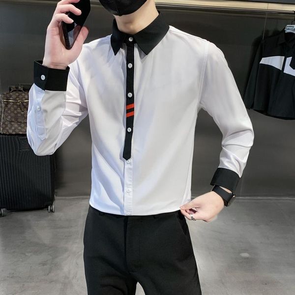 men's casual shirts korean slim men's shirt fashion long sleeve streetwear social nightclub men clothing party uniform plus size 5x, White;black
men's casual shirts korean slim men's shirt fashion long sleeve streetwear social nightclub men clothing party uniform plus size 5x, White;black