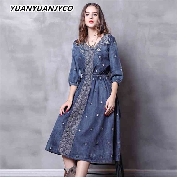 women's knits & tees yuanyuanjyco spring autumn women mid-calf length indie folk denim es lyq63 embroidery half sleeve a-line jean, White
women's knits & tees yuanyuanjyco spring autumn women mid-calf length indie folk denim es lyq63 embroidery half sleeve a-line jean, White
