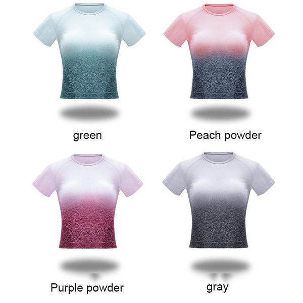 women sport crop gradient color yoga t-shirt high elastic breathable short sleeve sportswear fou99 outfits, White;red
women sport crop gradient color yoga t-shirt high elastic breathable short sleeve sportswear fou99 outfits, White;red