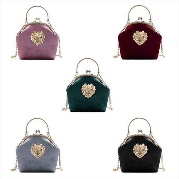 women velvet handbag vintage heart design evening bag wedding party bride clutch shoulder bags purse
women velvet handbag vintage heart design evening bag wedding party bride clutch shoulder bags purse