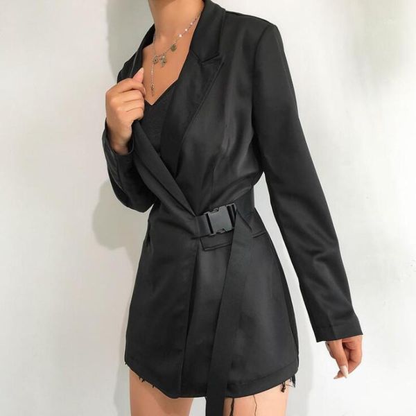 women's suits & blazers autumn winter blazer women buckle waist adjustable fashion coat cardigan female long notched outerwear chaqueta, White;black
women's suits & blazers autumn winter blazer women buckle waist adjustable fashion coat cardigan female long notched outerwear chaqueta, White;black