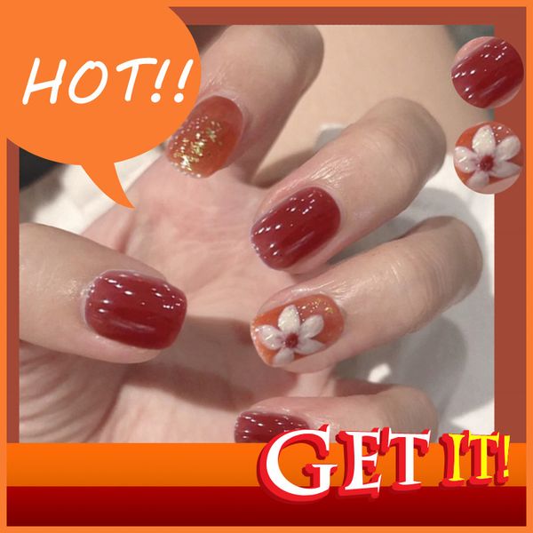 decorated nail stylist diy hand nina 191 - orange peony fake nail patch wear finished 24 es, Red;gold
decorated nail stylist diy hand nina 191 - orange peony fake nail patch wear finished 24 es, Red;gold
