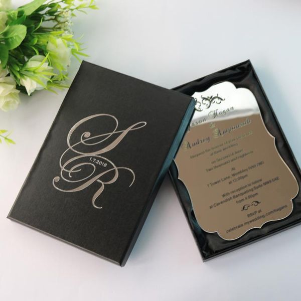 greeting cards sample-personalized silver acrylic wedding invitation for party invitations and foiled black boxes
greeting cards sample-personalized silver acrylic wedding invitation for party invitations and foiled black boxes