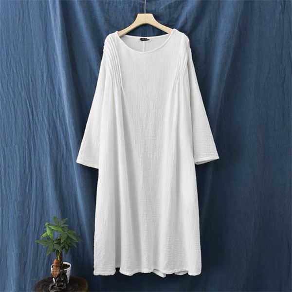plus size dresses casual women autumn long dress fashion loose cotton linen solid party vestidos elegant o-neck l-4xl, Black
plus size dresses casual women autumn long dress fashion loose cotton linen solid party vestidos elegant o-neck l-4xl, Black