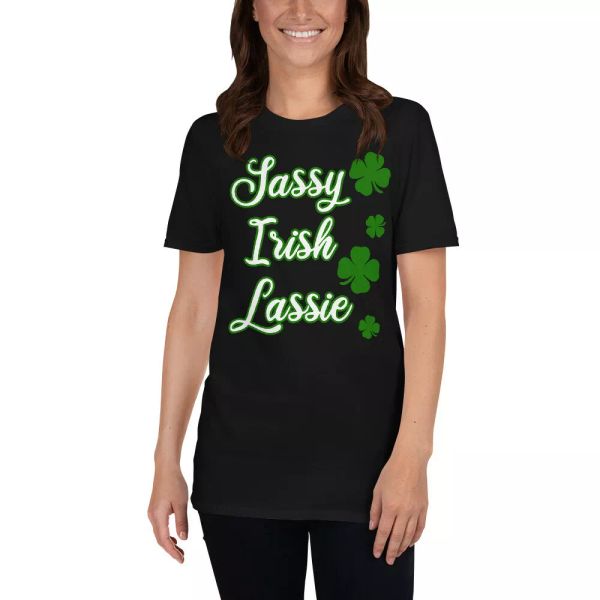 Sassy Irish Lassie Cool St Patrick's Day Green Irish Girls Shamrock Lover Shirt, White;black
Sassy Irish Lassie Cool St Patrick's Day Green Irish Girls Shamrock Lover Shirt, White;black
