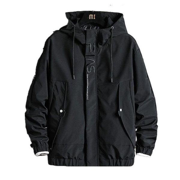 men's jackets autumn spring and coats hooded trend windbreakers, Black;brown 
men's jackets autumn spring and coats hooded trend windbreakers, Black;brown