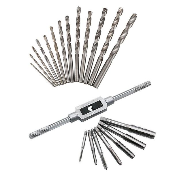 professional drill bits 13 in 1 straight shank 1mm to 6.5mm twist set & 8 pcs thread metric machine wrench hand screw plug taps se
professional drill bits 13 in 1 straight shank 1mm to 6.5mm twist set & 8 pcs thread metric machine wrench hand screw plug taps se