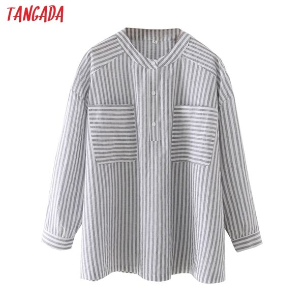 women retro striped print blouse long sleeve pocket chic female casual loose shirt blusas femininas 5x16 210416, White
women retro striped print blouse long sleeve pocket chic female casual loose shirt blusas femininas 5x16 210416, White