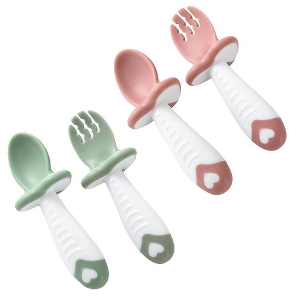 2pcs/set baby training soft head spoon and fork short handle kids set bpa cups, dishes & utensils
2pcs/set baby training soft head spoon and fork short handle kids set bpa cups, dishes & utensils