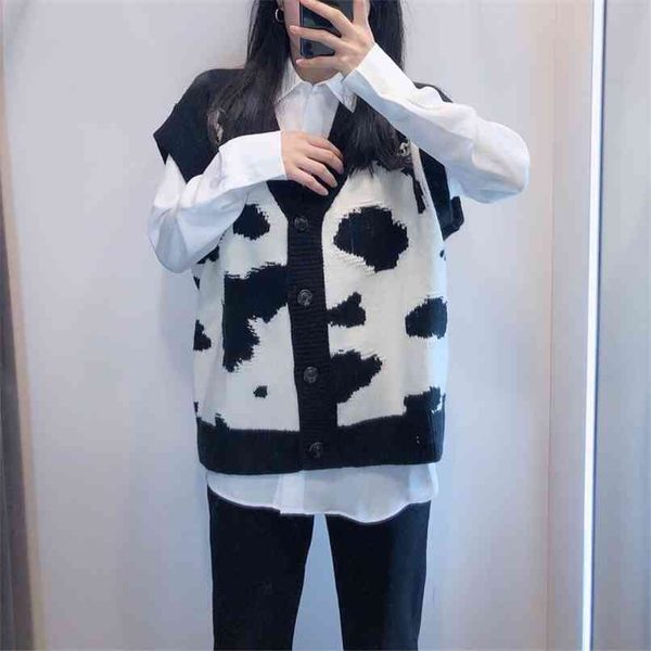 spring and autumn women's casual printed v-neck sleeveless single-breasted cardigan knitted vest 210430, White;black
spring and autumn women's casual printed v-neck sleeveless single-breasted cardigan knitted vest 210430, White;black