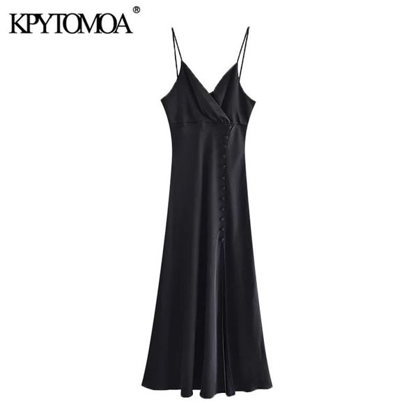 women chic fashion with buttons front slit midi camisole dress vintage backless thin straps female dresses mujer 210421, Black;gray
women chic fashion with buttons front slit midi camisole dress vintage backless thin straps female dresses mujer 210421, Black;gray