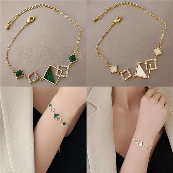 charm bracelets u-magical temperament hollow square green white red geometric enamel for women cz zircon heart metal jewelry, Golden;silver
charm bracelets u-magical temperament hollow square green white red geometric enamel for women cz zircon heart metal jewelry, Golden;silver