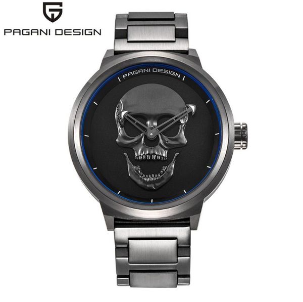 wristwatches rock style skull waterproof watch silver full stainless steel clock men quartz watches pagani design as gift a326, Slivery;brown
wristwatches rock style skull waterproof watch silver full stainless steel clock men quartz watches pagani design as gift a326, Slivery;brown