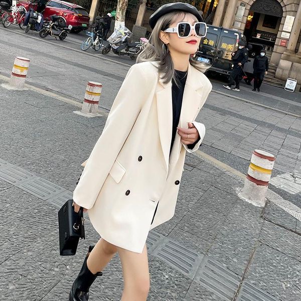 women's suits & blazers 2021 autumn winter fashion england style retro comfortable turn-down collar double breasted casual, White;black
women's suits & blazers 2021 autumn winter fashion england style retro comfortable turn-down collar double breasted casual, White;black
