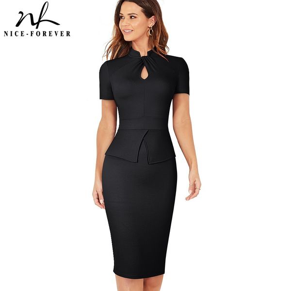 nice-forever spring women vinatge solid color peplum work dresses elegant business office slim fitted pencil dress btyb581 210419, White
nice-forever spring women vinatge solid color peplum work dresses elegant business office slim fitted pencil dress btyb581 210419, White