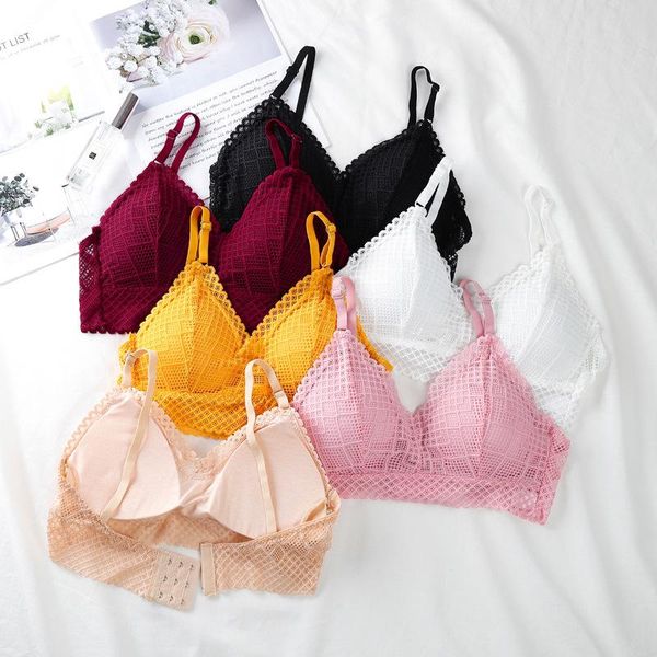 bras women's lace bra seamless deep v thin wireless triangle cup underwear female soft brassiere girls vest, Red;black
bras women's lace bra seamless deep v thin wireless triangle cup underwear female soft brassiere girls vest, Red;black