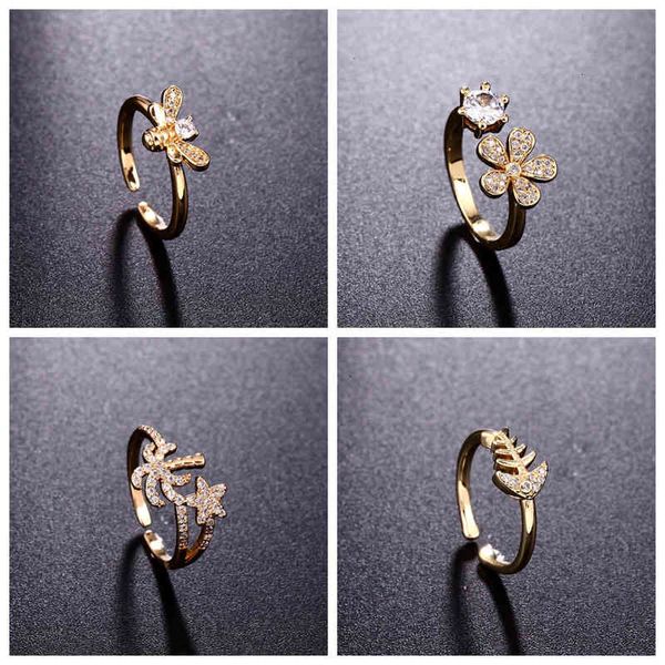 micro inlaid zircon bee women's fashion color protection gold electroplating ring, Silver
micro inlaid zircon bee women's fashion color protection gold electroplating ring, Silver