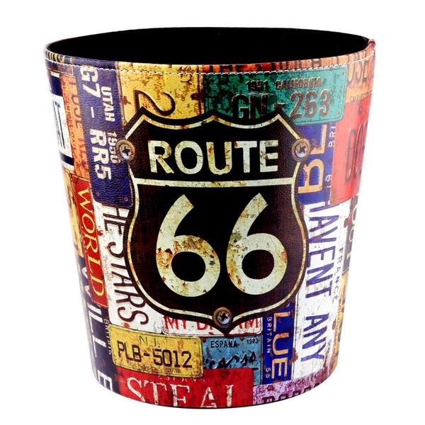 waste bins 10l european style retro pu leather wastebasket paper basket trash can dustbin garbage bin without lid - general map pattern 
waste bins 10l european style retro pu leather wastebasket paper basket trash can dustbin garbage bin without lid - general map pattern