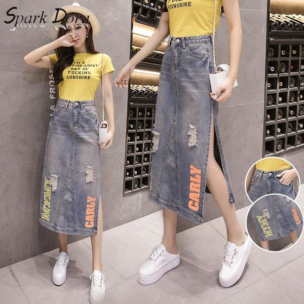 skirts sparkdora 2021 spring and autumn ripped denim skirt mid length korean high waist color letter split, Black
skirts sparkdora 2021 spring and autumn ripped denim skirt mid length korean high waist color letter split, Black