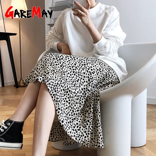 women's silk satin skirt vintage summer leopard chiffon elegant female korean style midi high-waisted fo women 210428, Black
women's silk satin skirt vintage summer leopard chiffon elegant female korean style midi high-waisted fo women 210428, Black