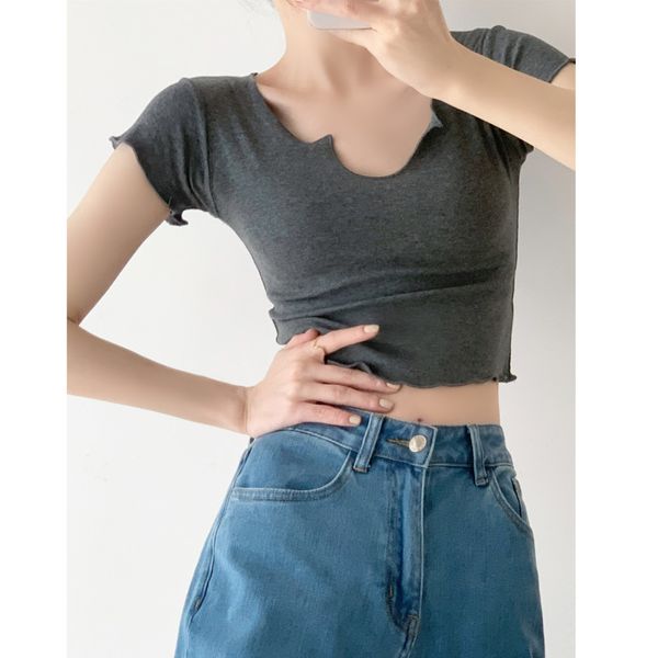 women's t-shirt summer v neck slim woman crop short sleeve solid color women t-shirts fashion elastic streetwear 95% cotton 7, White
women's t-shirt summer v neck slim woman crop short sleeve solid color women t-shirts fashion elastic streetwear 95% cotton 7, White
