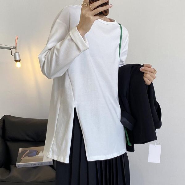 women's t-shirt slit long sleeve sanding white t shirts women korean loose solid bottoming shirt clothing 5 colors 2021 spring
women's t-shirt slit long sleeve sanding white t shirts women korean loose solid bottoming shirt clothing 5 colors 2021 spring