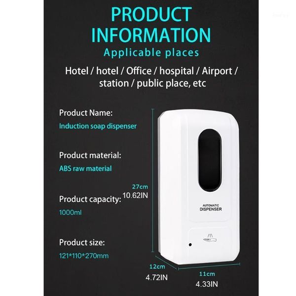 storage bottles & jars automatic hand sanitizer dispenser alcohol spray machine 1000ml touchless wall mounted sensor smart dispensers
storage bottles & jars automatic hand sanitizer dispenser alcohol spray machine 1000ml touchless wall mounted sensor smart dispensers