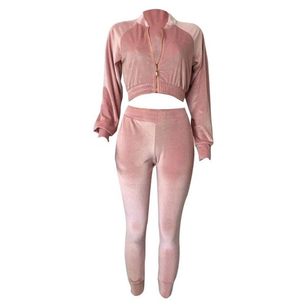 two piece dress sports korean velvet material casual trousers set short jacket with zipper autumn and winter style, White
two piece dress sports korean velvet material casual trousers set short jacket with zipper autumn and winter style, White
