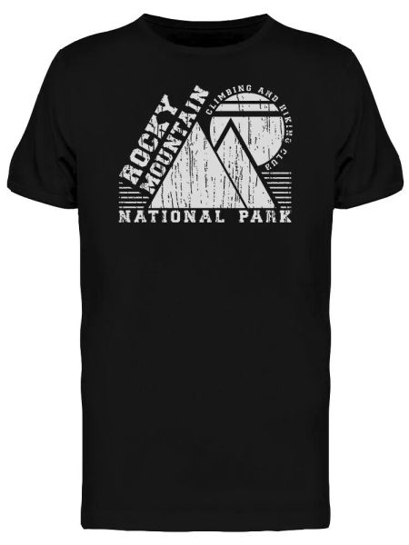 hiking rocky mountain park men's tee -image by shutterstock, White;black 
hiking rocky mountain park men's tee -image by shutterstock, White;black