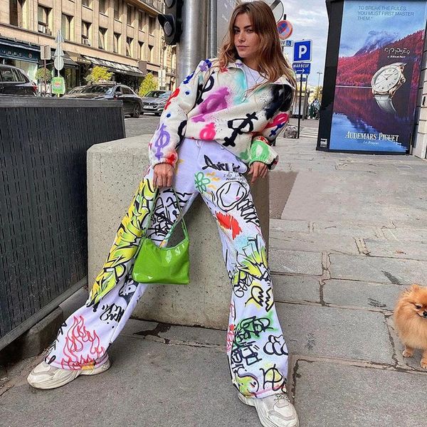 women's pants & capris pattern graffiti printing personality trend high street casual trousers summer loose tie-up elastic waist wide-l, Black;white
women's pants & capris pattern graffiti printing personality trend high street casual trousers summer loose tie-up elastic waist wide-l, Black;white