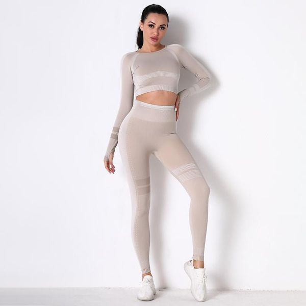 yoga outfit womens seamless long sleeve set tight-fitting sports running fitness clothes breathable gym sport clothing 2pcs
yoga outfit womens seamless long sleeve set tight-fitting sports running fitness clothes breathable gym sport clothing 2pcs