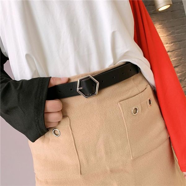 belts for women hexagon buckle pu leather all-match waist strap jeans trousers casual black ladies female waistband, Black;brown
belts for women hexagon buckle pu leather all-match waist strap jeans trousers casual black ladies female waistband, Black;brown