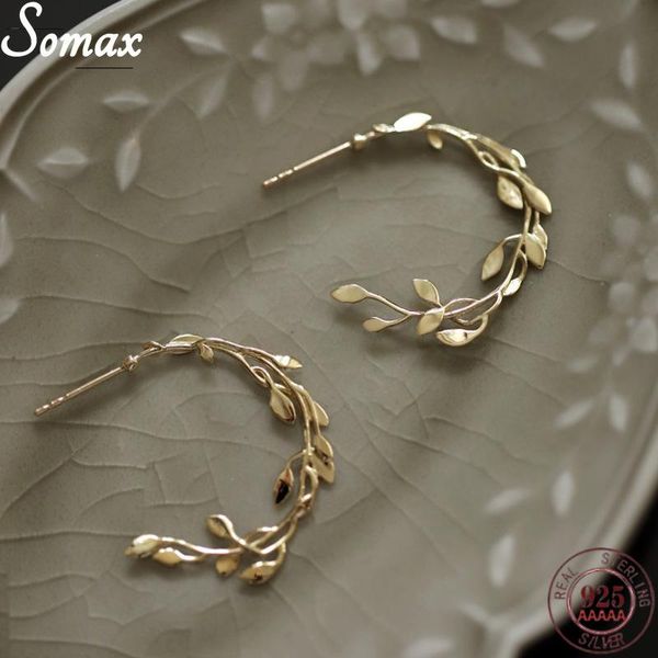 stud 925 sterling silver france elegant glossy curved branches leaves earrings 14k gold plated women exquisite simple wedding jewelry, Golden;silver
stud 925 sterling silver france elegant glossy curved branches leaves earrings 14k gold plated women exquisite simple wedding jewelry, Golden;silver