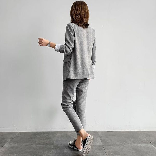 Women's Two Piece Pants Suits Autumn Temperament Double-breasted Pink Large Size Suit Jacket Casual Feet Set Two-piece YYCN, White
Women's Two Piece Pants Suits Autumn Temperament Double-breasted Pink Large Size Suit Jacket Casual Feet Set Two-piece YYCN, White