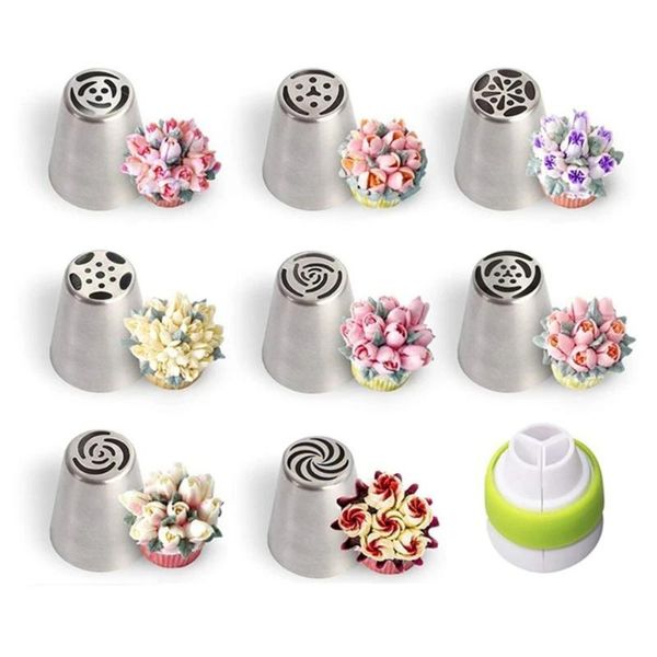 baking & pastry tools 9 pcs cake tips stainless steel flower mouth cupcake leaf russian transfer cute cream head diy easy convenient
baking & pastry tools 9 pcs cake tips stainless steel flower mouth cupcake leaf russian transfer cute cream head diy easy convenient