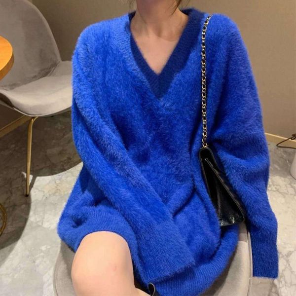 women's sweaters women oversized sweater fashion chic luxury mink cashmere knit pullover winter thick loose v neck jumper jersey mujer, White;black
women's sweaters women oversized sweater fashion chic luxury mink cashmere knit pullover winter thick loose v neck jumper jersey mujer, White;black