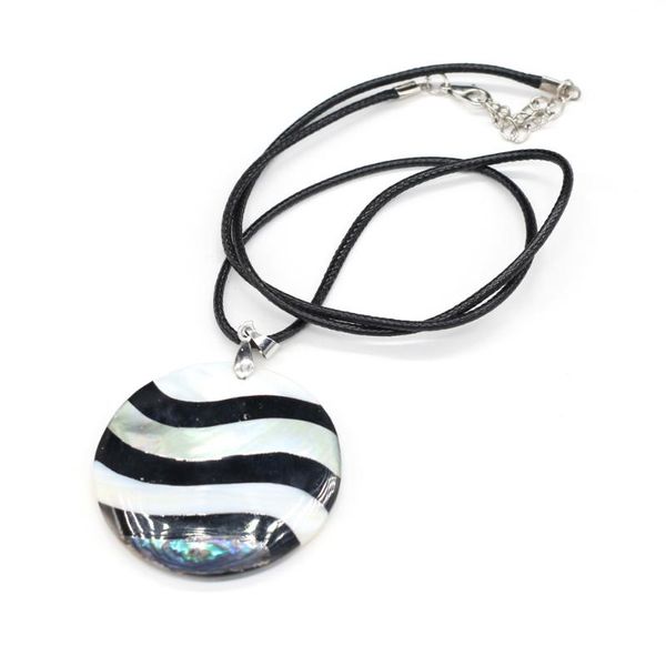 pendant necklaces fashion natural round striped color shell necklace leather cord jewelry diy gifts for women and men 1pc, Silver
pendant necklaces fashion natural round striped color shell necklace leather cord jewelry diy gifts for women and men 1pc, Silver