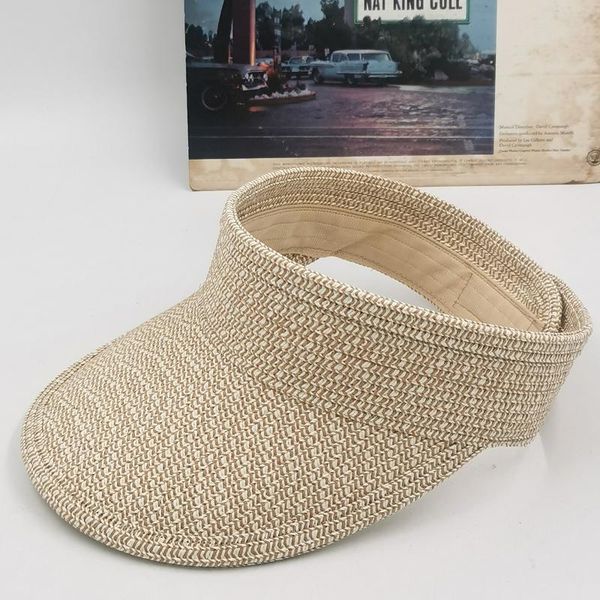 wide brim hats summer empty sun cap portable foldable magic tape roll-up beach hat women fashion casual straw visors, Blue;gray
wide brim hats summer empty sun cap portable foldable magic tape roll-up beach hat women fashion casual straw visors, Blue;gray