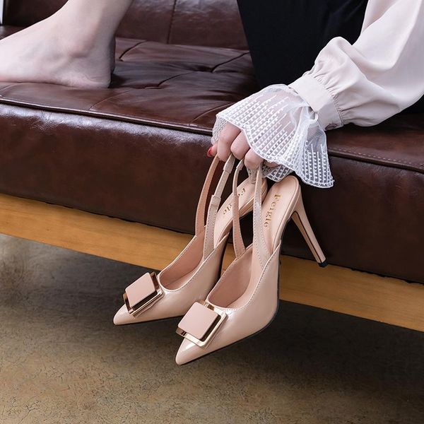 spring pointed patent leather square buckle stiletto heel shoes large size small banquet dress female sandals 31-44, Black
spring pointed patent leather square buckle stiletto heel shoes large size small banquet dress female sandals 31-44, Black