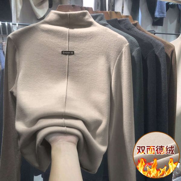 women's sweaters hoodies double sided german velvet half high collar bottom coat autumn and winter korean version ins tide plush thicke, White;black
women's sweaters hoodies double sided german velvet half high collar bottom coat autumn and winter korean version ins tide plush thicke, White;black