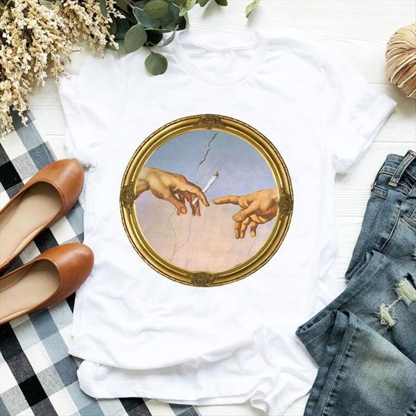 hand fashion aesthetic vintage 90s womens cute print tee clothes female graphic, White
hand fashion aesthetic vintage 90s womens cute print tee clothes female graphic, White