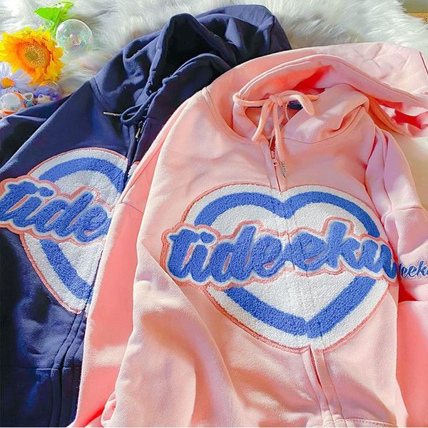 women's jackets harajuku heart print women hooded coat american clothing ins letter zip up jacket casual oversize vintage fashion, Black;brown
women's jackets harajuku heart print women hooded coat american clothing ins letter zip up jacket casual oversize vintage fashion, Black;brown